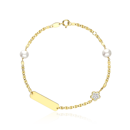 Esclava Perlas y Oro 18k 17cm "Camila"