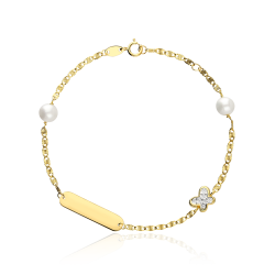 Esclava Perlas y Oro 18k "Mariposas"