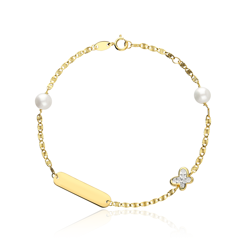 Esclava Perlas y Oro 18k "Mariposas"