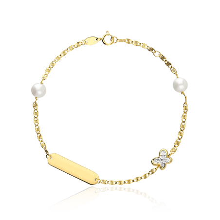 Esclava Perlas y Oro 18k "Mariposas"