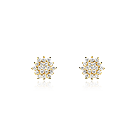 Pendientes Oro 18k y circonitas "Rossetti"