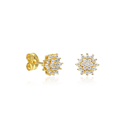 Pendientes Oro 18k y circonitas "Rossetti"