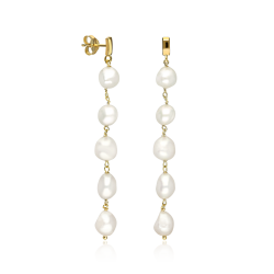 Pendientes Plata Baño Oro 18k perlas "Ayekan"