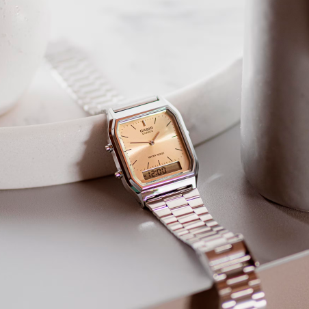 Reloj Casio Edgy Collection Esfera Blanca AQ-230A-7AMQYES