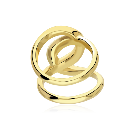 Anillo Plata Baño Oro 18k "Kansha"