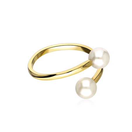 Anillo Plata baño Oro 18k perlas "Ayekan"