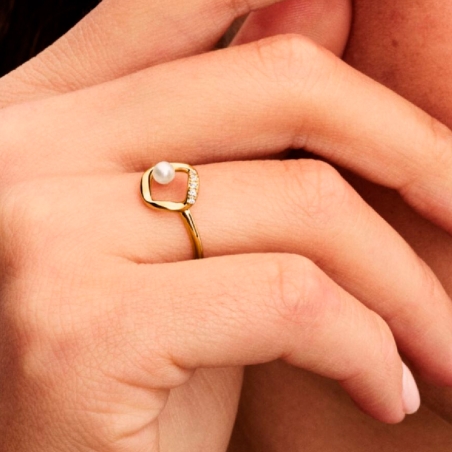 Anillo Pandora Shine Círculo y perla 163831C01