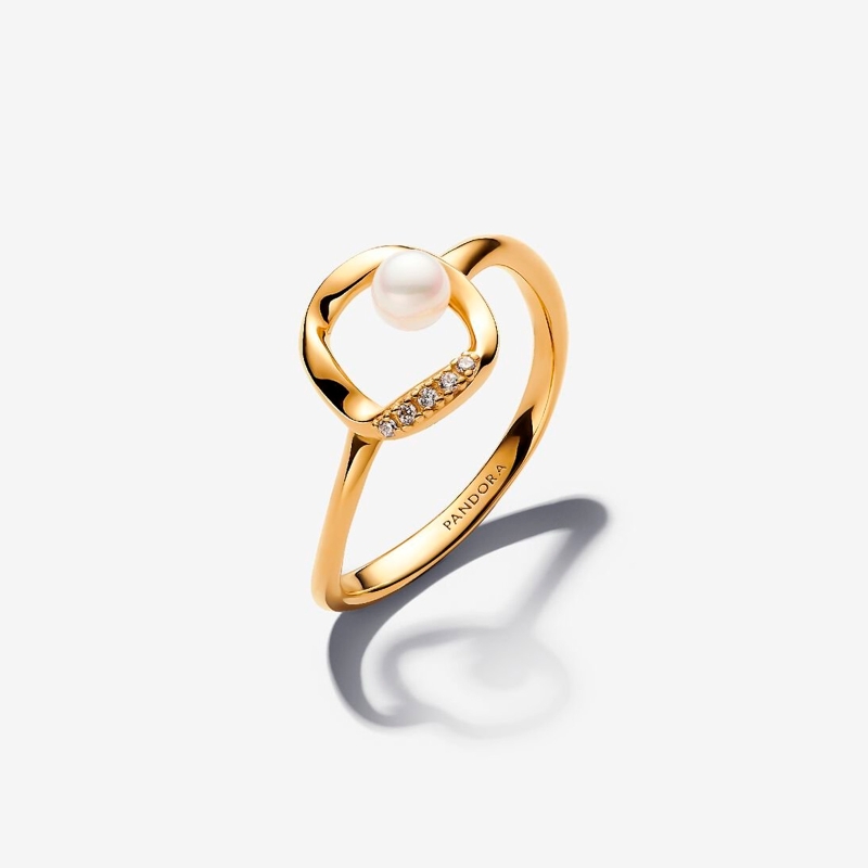 Anillo Pandora Shine Círculo y perla 163831C01