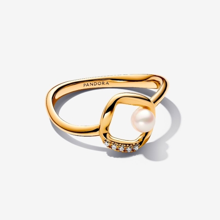 Anillo Pandora Shine Círculo y perla 163831C01