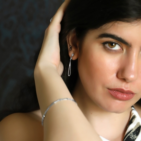Pendientes "Grace" Oro Blanco 18k Diamantes