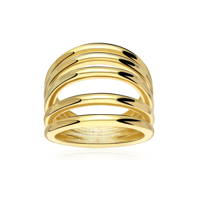 Anillo Plata Baño Oro 18k "Kokoro"
