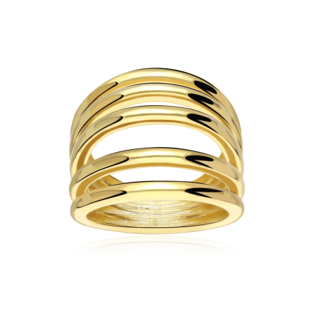 Anillo Plata Baño Oro 18k "Kokoro"