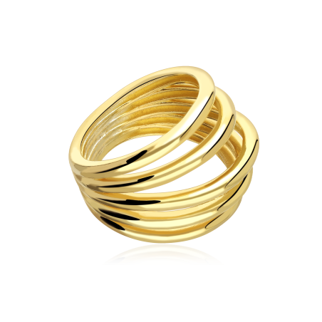 Anillo Plata Baño Oro 18k "Kokoro"
