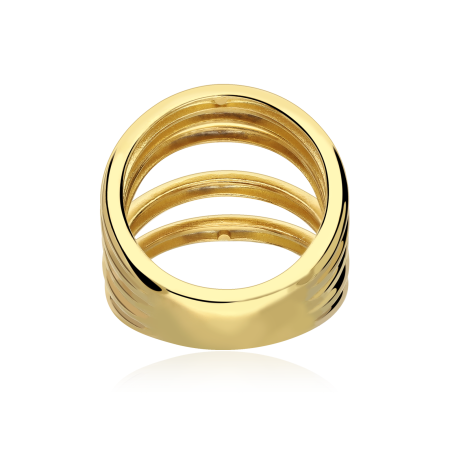 Anillo Plata Baño Oro 18k "Kokoro"