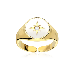 Anillo Plata Baño Oro 18k "Shanti"