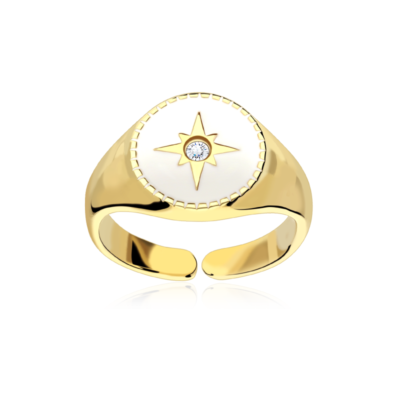 Anillo Plata Baño Oro 18k "Shanti"