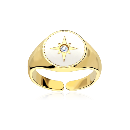 Anillo Plata Baño Oro 18k "Shanti"