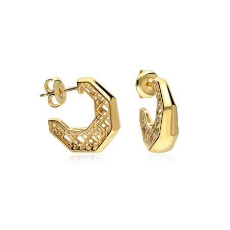 Pendientes Plata Baño Oro 18k "Hachiren"