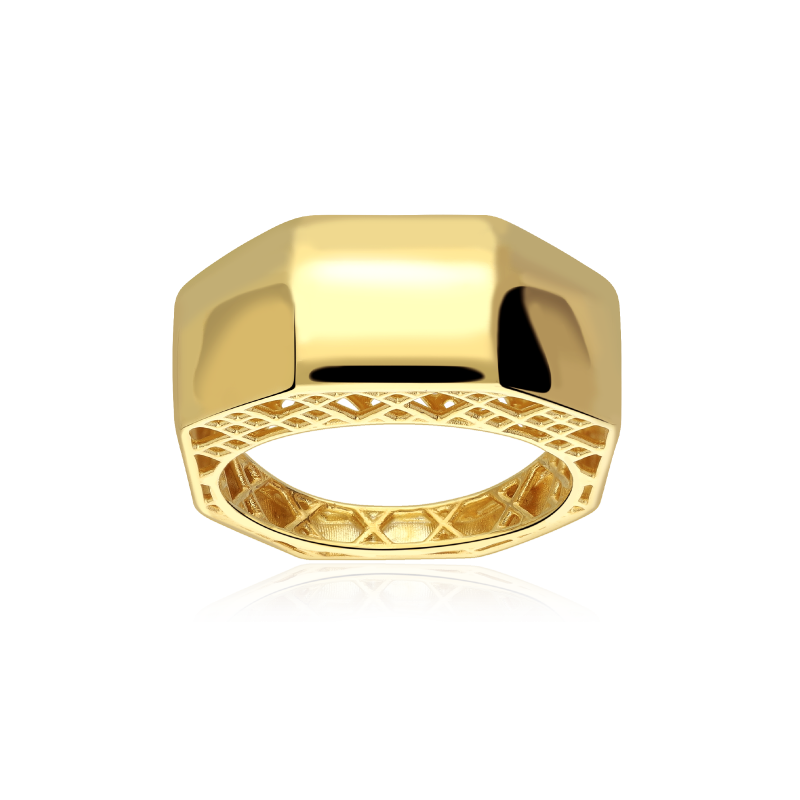 Anillo Plata Baño Oro 18k "Hachiren"