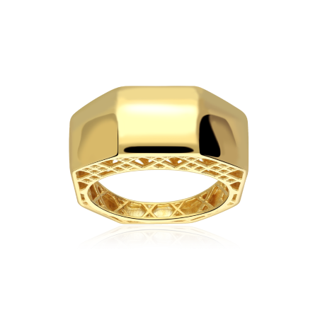 Anillo Plata Baño Oro 18k "Hachiren"