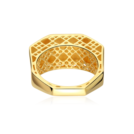 Anillo Plata Baño Oro 18k "Hachiren"