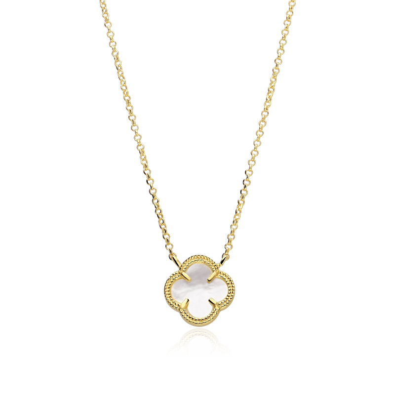 Gargantilla Plata Baño Oro 18k y nácar "Tiam"