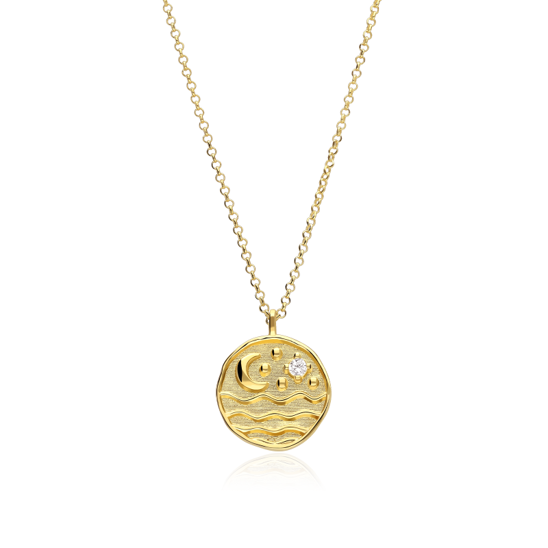 Gargantilla Plata Baño Oro 18k y circonita "Nami"