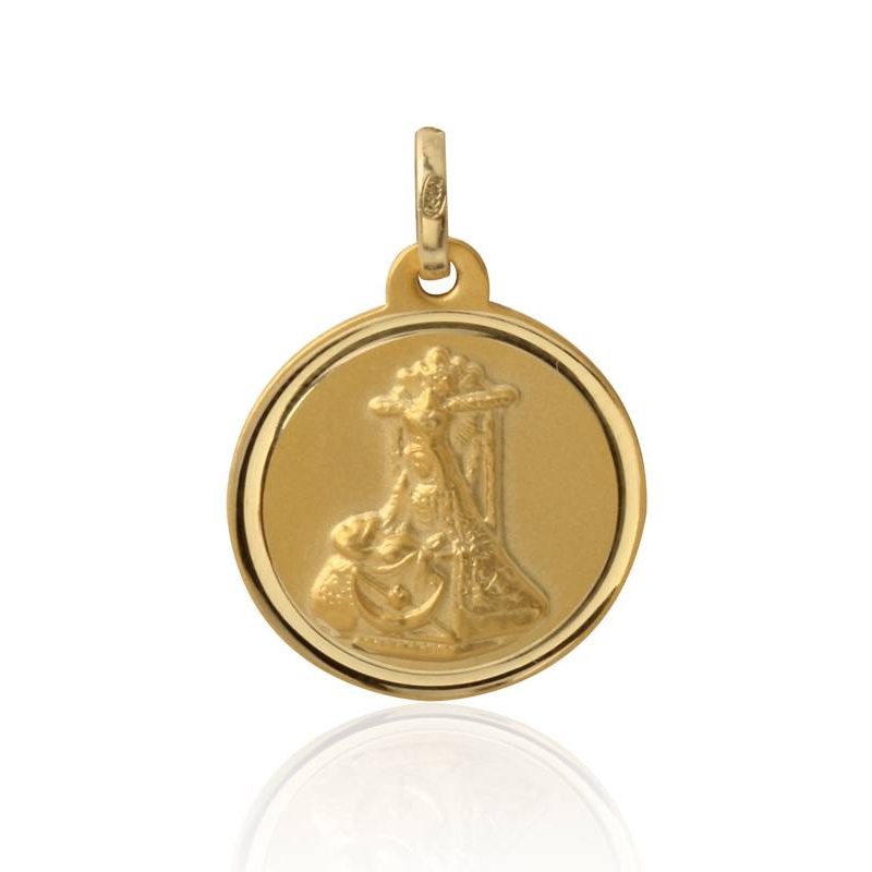 Medalla Virgen de las Angustias oro 18k