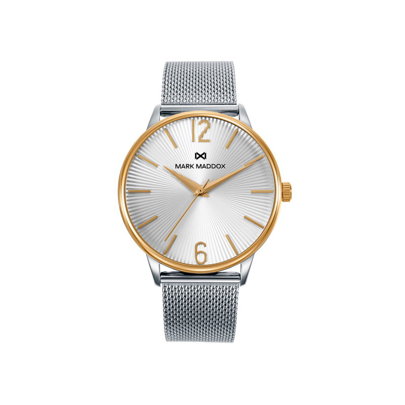 Reloj Mark Maddox Esfera Blanca Malla Milanesa HM1025-85