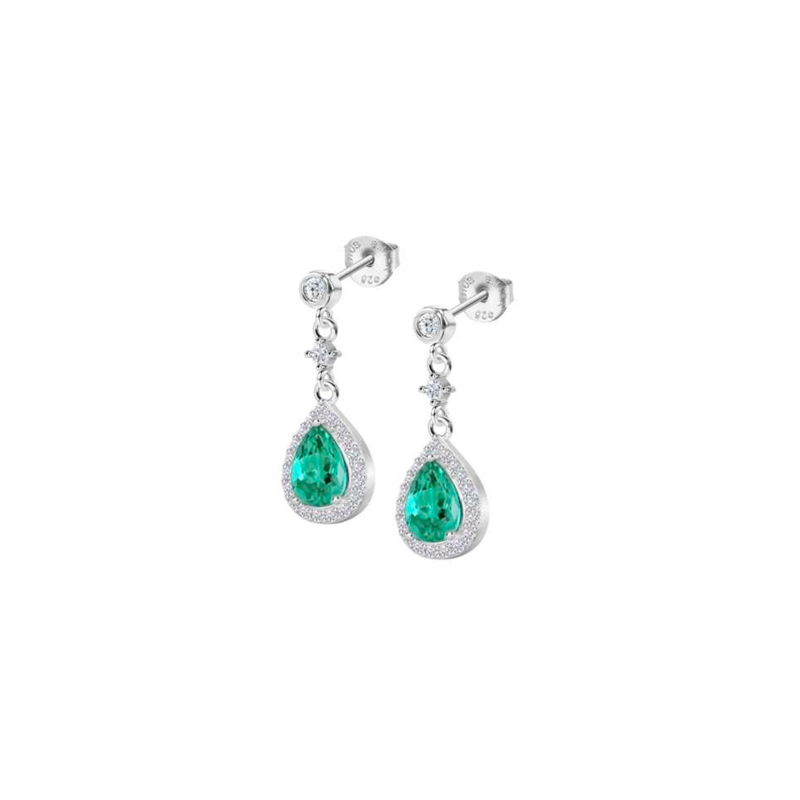 Pendientes Lotus Silver Colors Verde LP1592-4/5