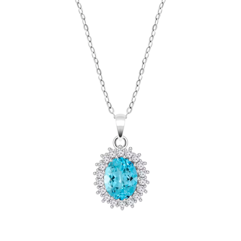 Collar Lotus Silver Colors Azul LP3459-1/5