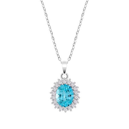 Collar Lotus Silver Colors Azul LP3459-1/5