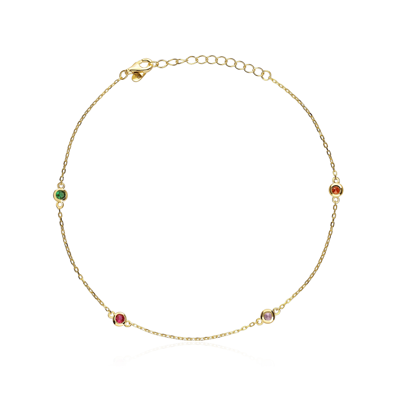 Tobillera Plata Baño Oro 18k "Isla" Tobillera Plata Baño Oro 18k "Isla"