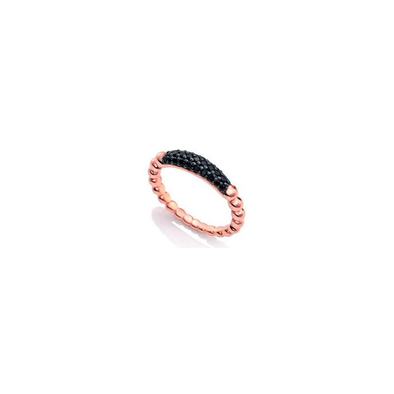 Anillo Viceroy Plata Baño Oro Rosa Y Circonitas Negras 7065A014-55