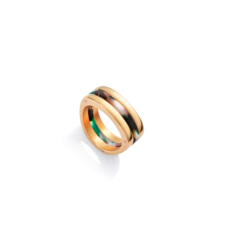 Anillo Viceroy Acero IP Dorado Y Resina Verde 75117A01216