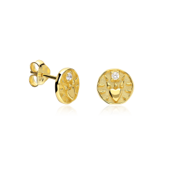 Pendientes Plata Baño Oro 18k y circonitas "Agni"