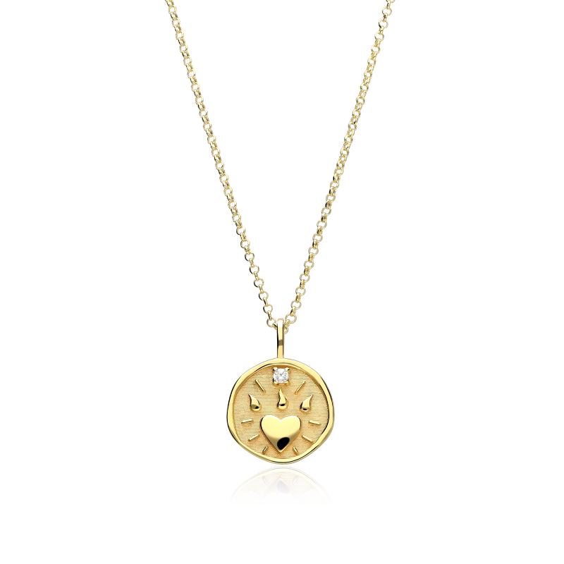 Gargantilla Plata Baño Oro 18k y circonita "Agni" Gargantilla Plata Baño Oro 18k y circonita "Agni"