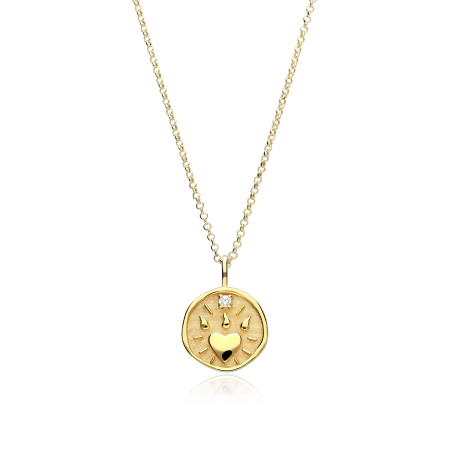 Gargantilla Plata Baño Oro 18k y circonita "Agni"