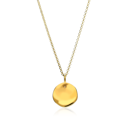 Gargantilla Plata Baño Oro 18k y circonita "Agni"