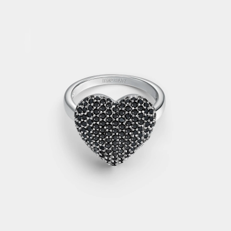 Anillo Itemporality Plata y circonitas negro SRN-102-132