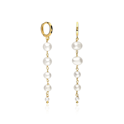 Pendientes Plata y baño Oro perlas "Amala"