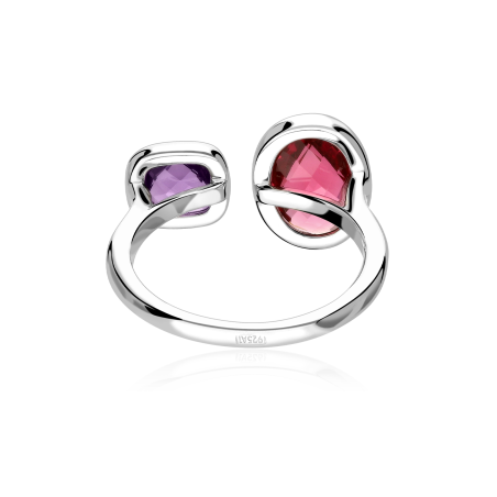 Anillo Plata primera ley y circonitas "Loren"