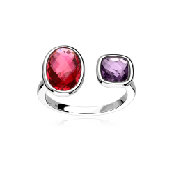 Anillo Plata primera ley y circonitas "Loren"