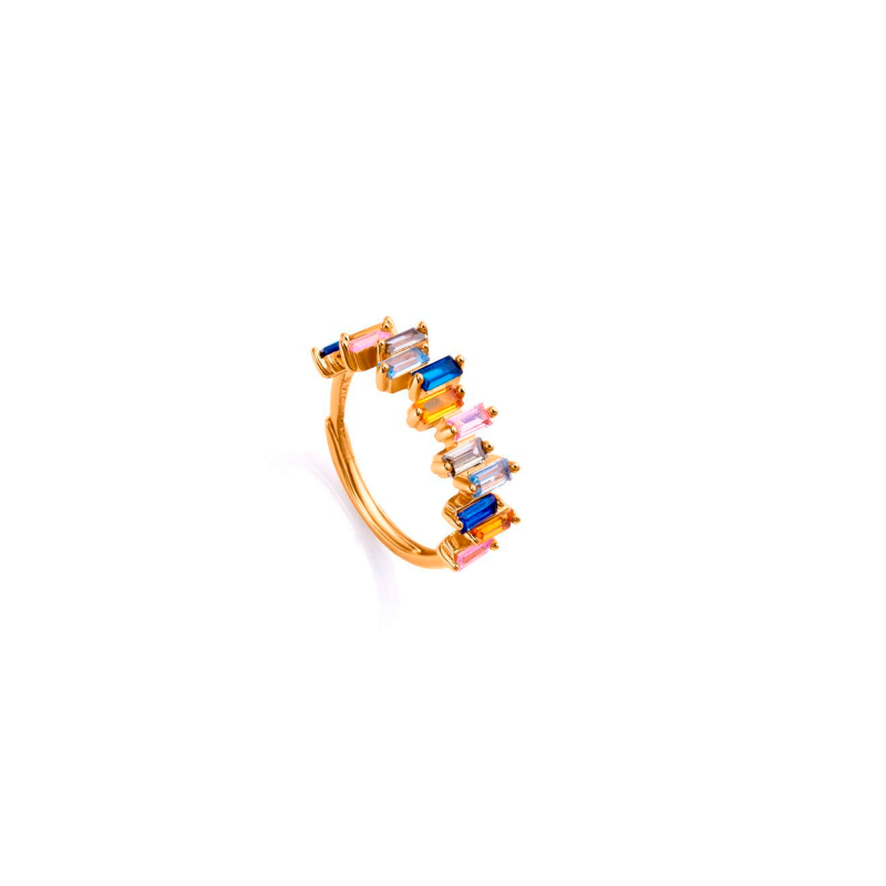 Anillo Viceroy Elegant Plata Baño Oro Y Circonitas 9101A015-39