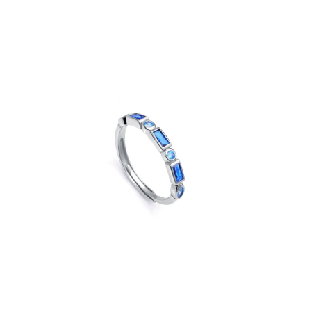 Anillo Viceroy Plata Baño Rodio Y Circonitas Azules 9121A015-33