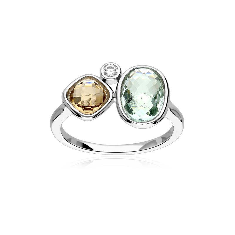 Anillo Plata primera ley y circonitas "Monroe"