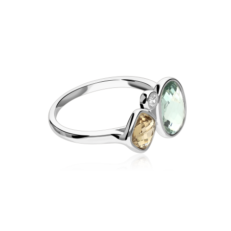 Anillo Plata primera ley y circonitas "Monroe"