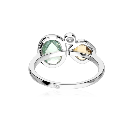 Anillo Plata primera ley y circonitas "Monroe"