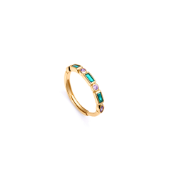 Anillo Viceroy Plata Baño Oro Circonitas Verdes Y Violetas 9120A01