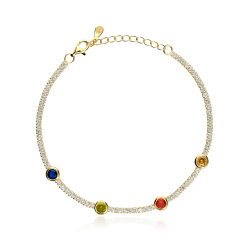 Pulsera Plata primera ley y circonitas "4 Seasons"